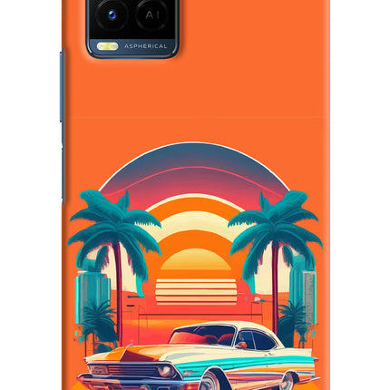 Palm Drive 80s Vivo Y21/Y21s/Y33s Hard Case Back Cover by Casekaro