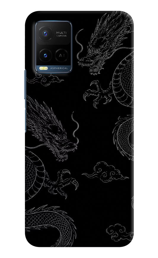 Twin Dragons Vivo Y21/Y21s/Y33s Hard Case Back Cover by Casekaro