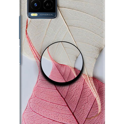White Pink Leaf Vivo Y21/Y21s/Y33s Pop Case by Casekaro