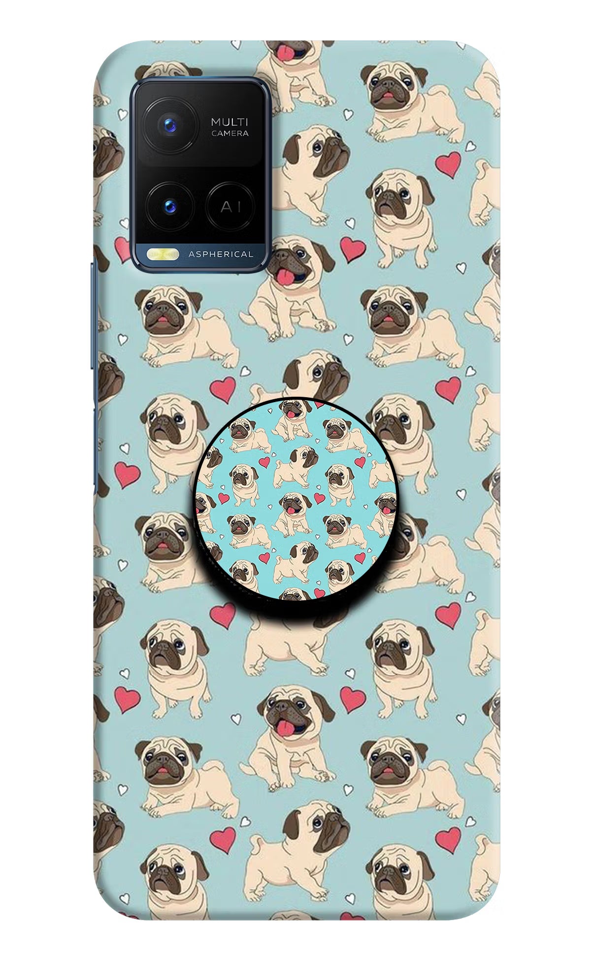Pug Dog Vivo Y21/Y21s/Y33s Pop Case by Casekaro