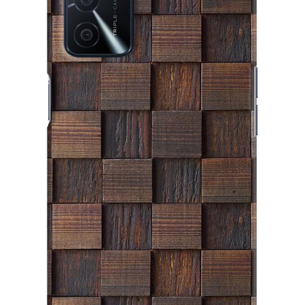 Wooden Cube Design Oppo A16 Hard Case Back Cover by Casekaro