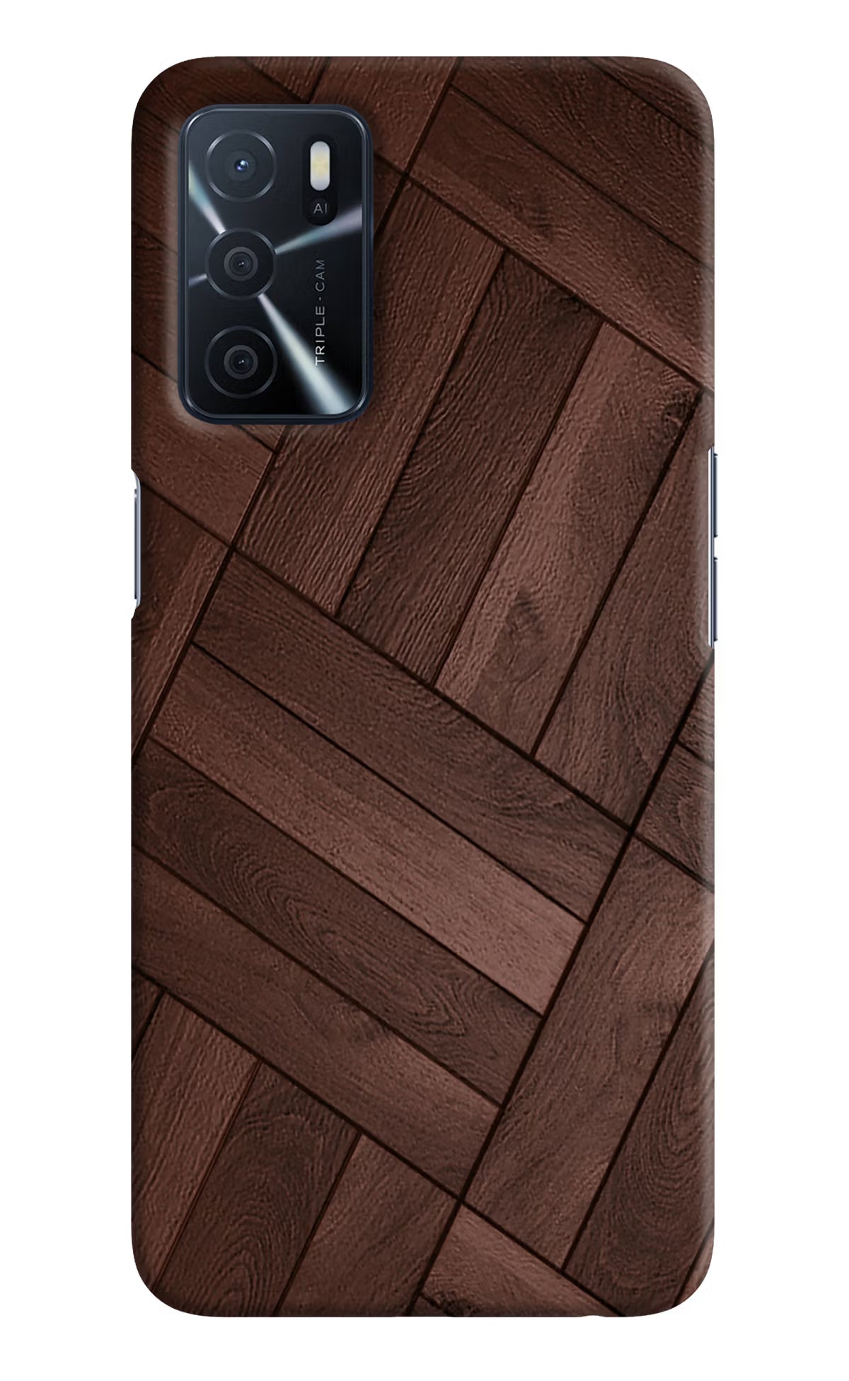 Wooden Texture Design Oppo A16 Hard Case Back Cover by Casekaro