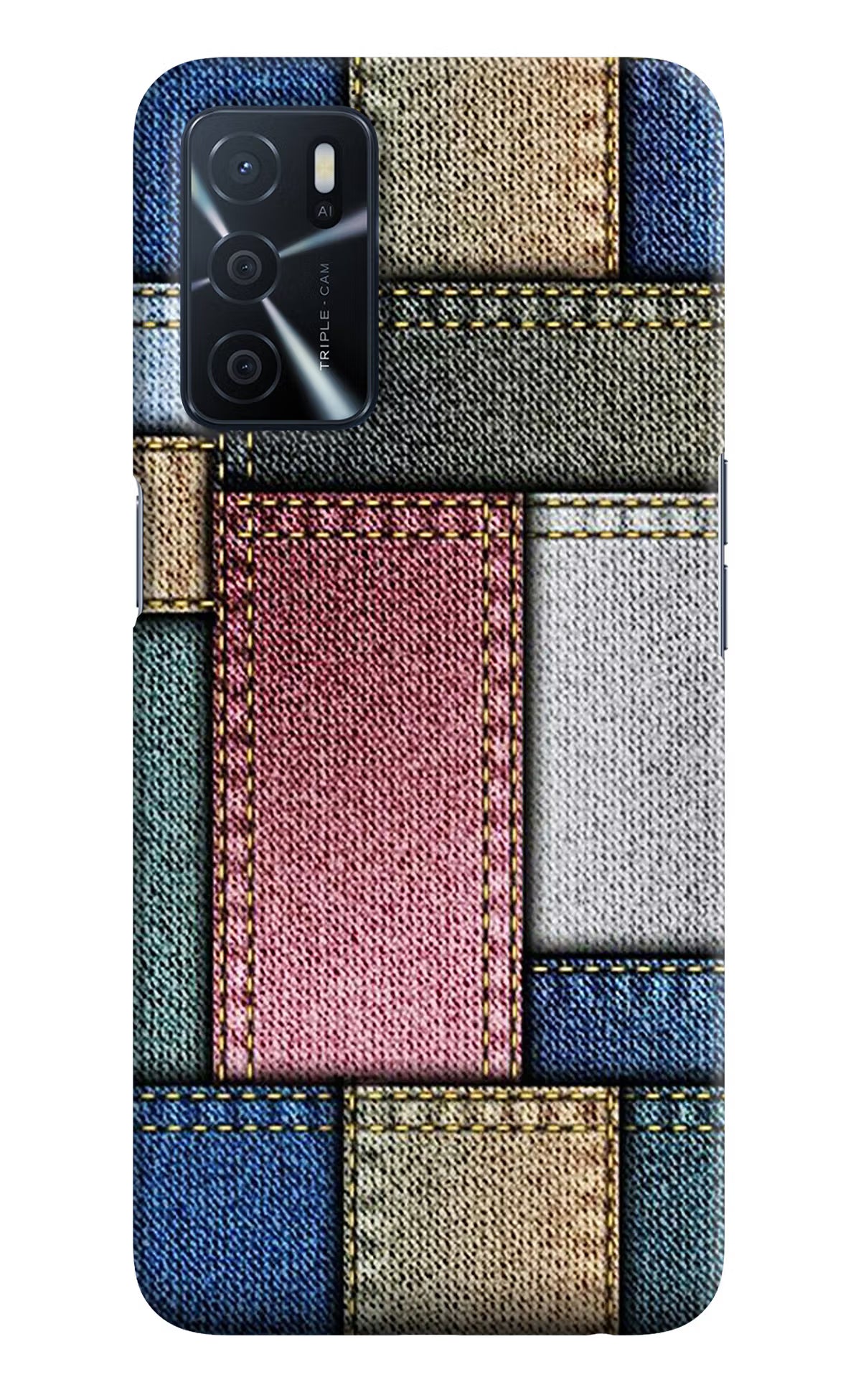 Multicolor Jeans Oppo A16 Hard Case Back Cover by Casekaro