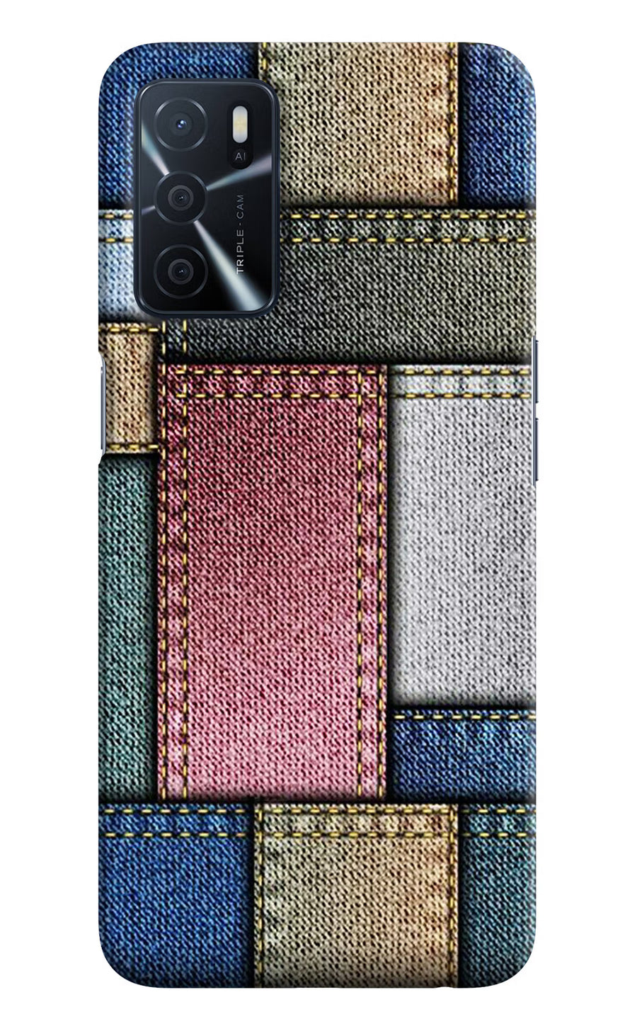 Multicolor Jeans Oppo A16 Back Cover, Hard case
