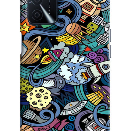 Space Abstract Oppo A16 Hard Case Back Cover by Casekaro