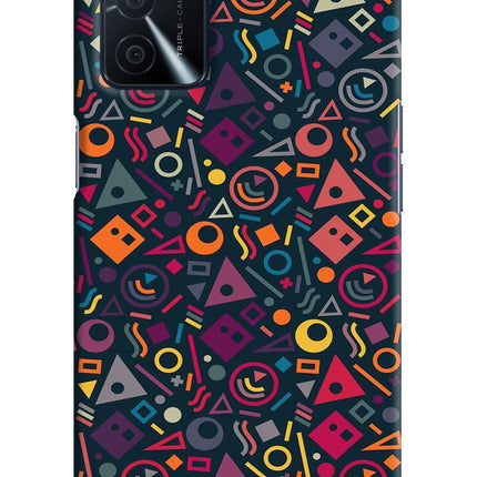 Geometric Abstract Oppo A16 Hard Case Back Cover by Casekaro