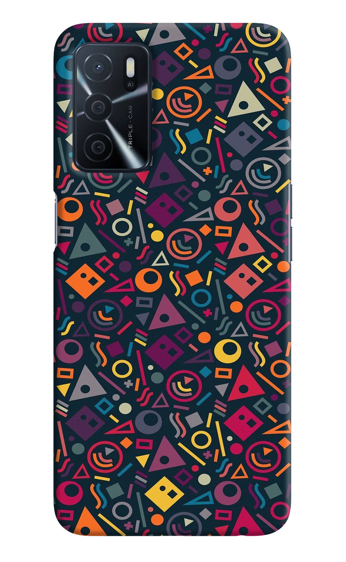 Geometric Abstract Oppo A16 Hard Case Back Cover by Casekaro