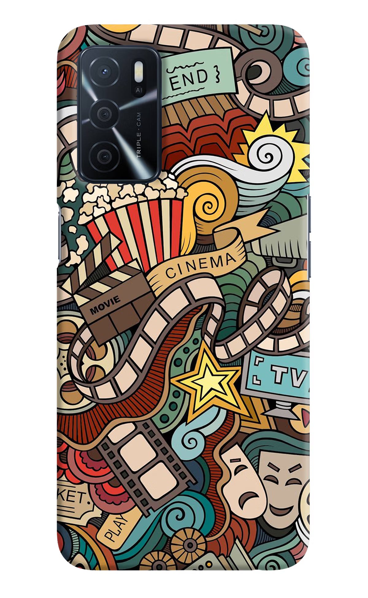 Cinema Abstract Oppo A16 Hard Case Back Cover by Casekaro
