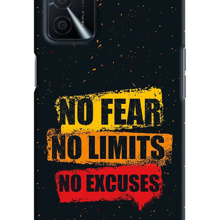 No Fear No Limits No Excuse Oppo A16 Hard Case Back Cover by Casekaro