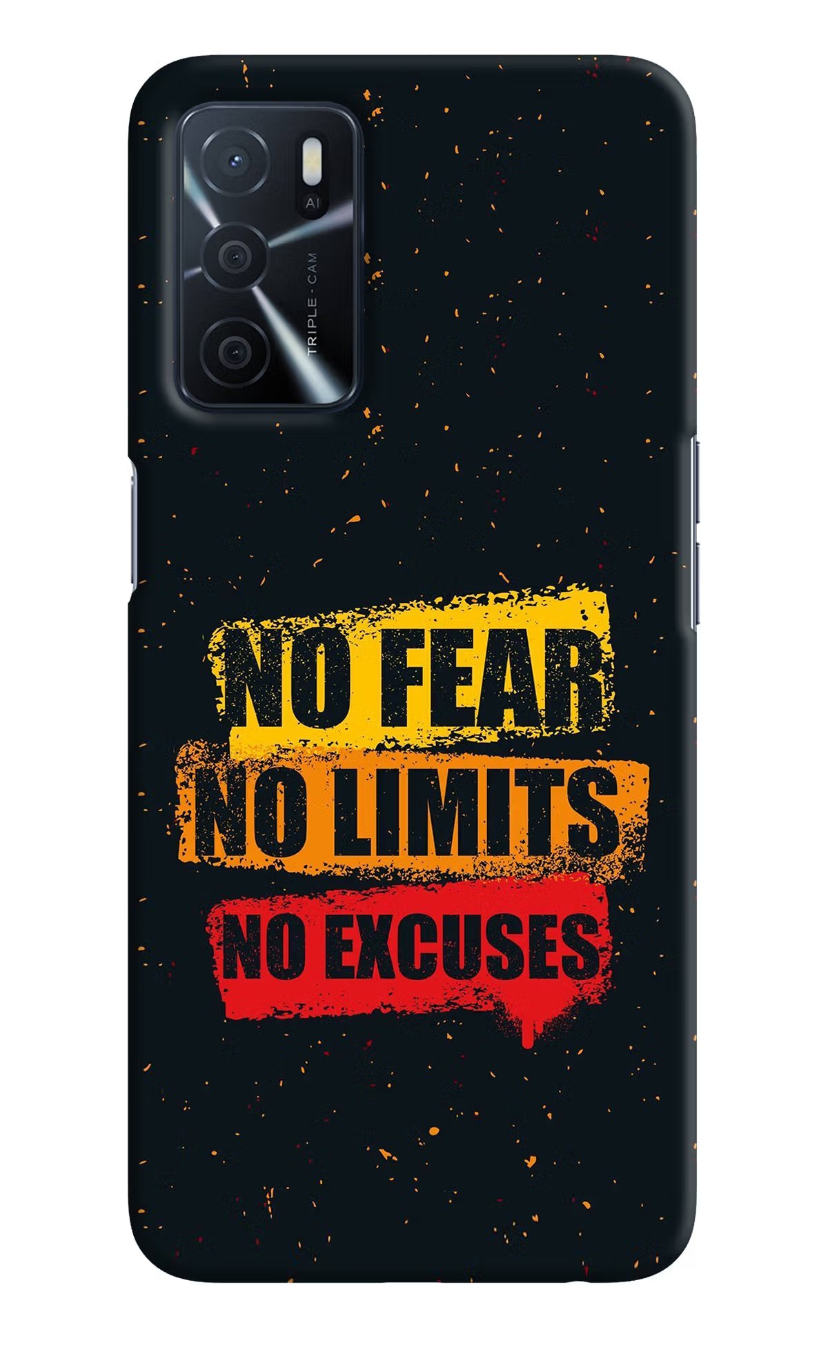 No Fear No Limits No Excuse Oppo A16 Hard Case Back Cover by Casekaro