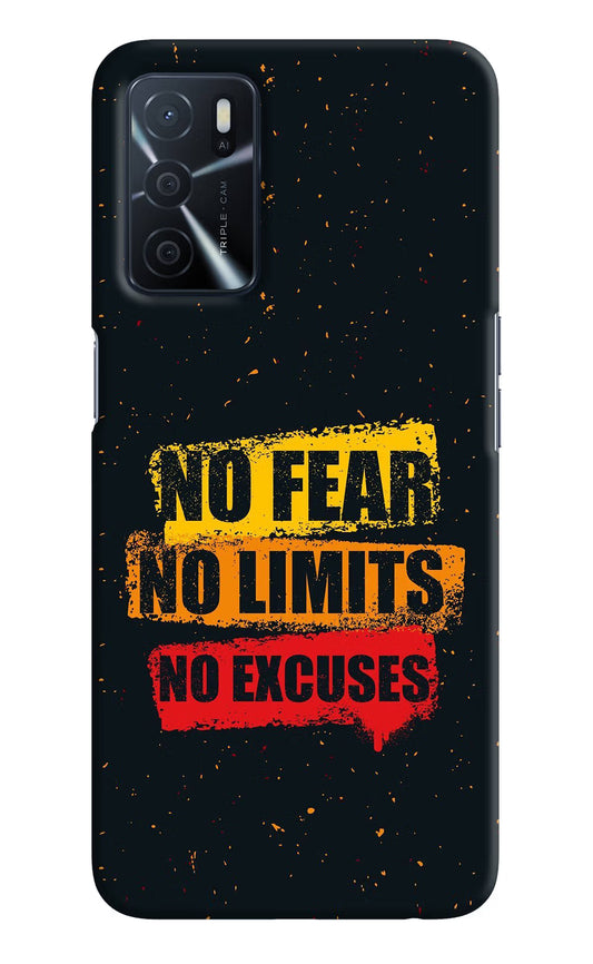 No Fear No Limits No Excuse Oppo A16 Hard Case Back Cover by Casekaro