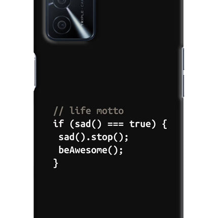 Life Motto Code Oppo A16 Hard Case Back Cover by Casekaro