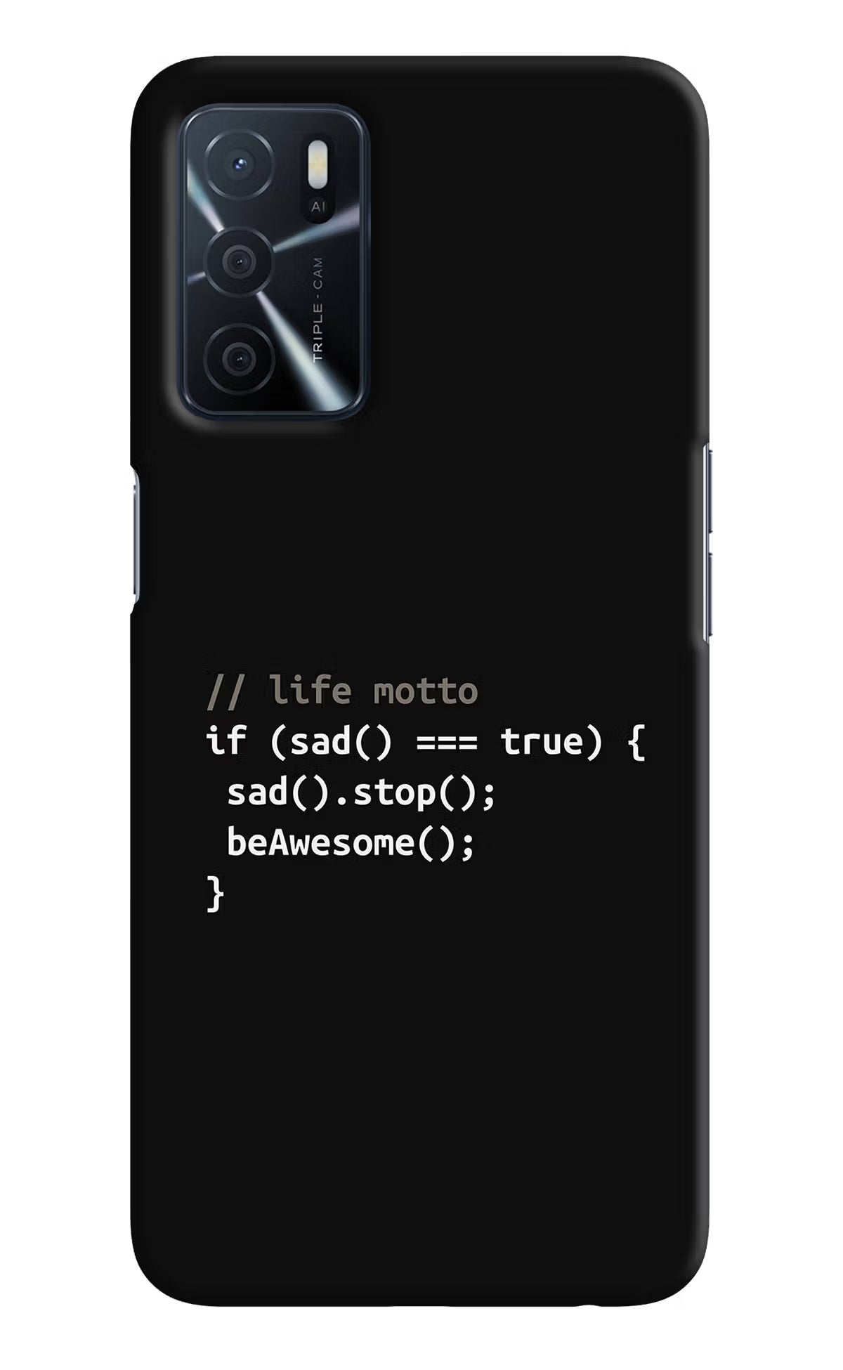 Life Motto Code Oppo A16 Hard Case Back Cover by Casekaro