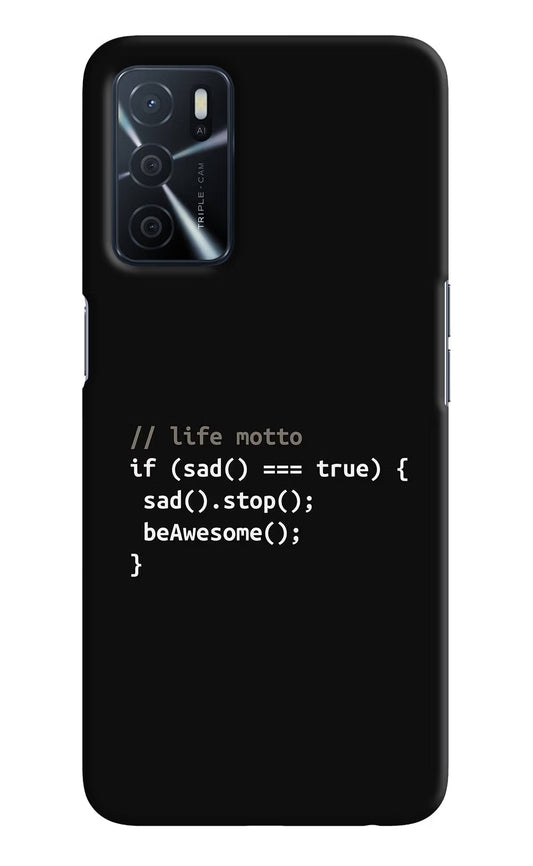 Life Motto Code Oppo A16 Hard Case Back Cover by Casekaro
