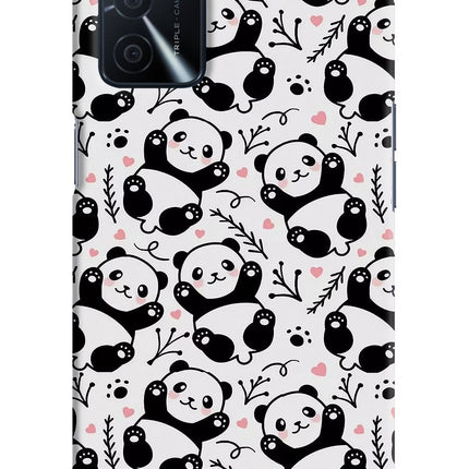 Cute Panda Oppo A16 Hard Case Back Cover by Casekaro