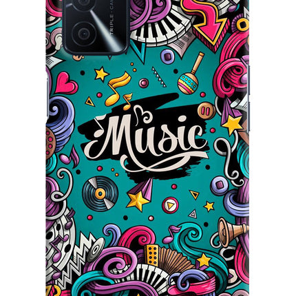 Music Graffiti Oppo A16 Hard Case Back Cover by Casekaro