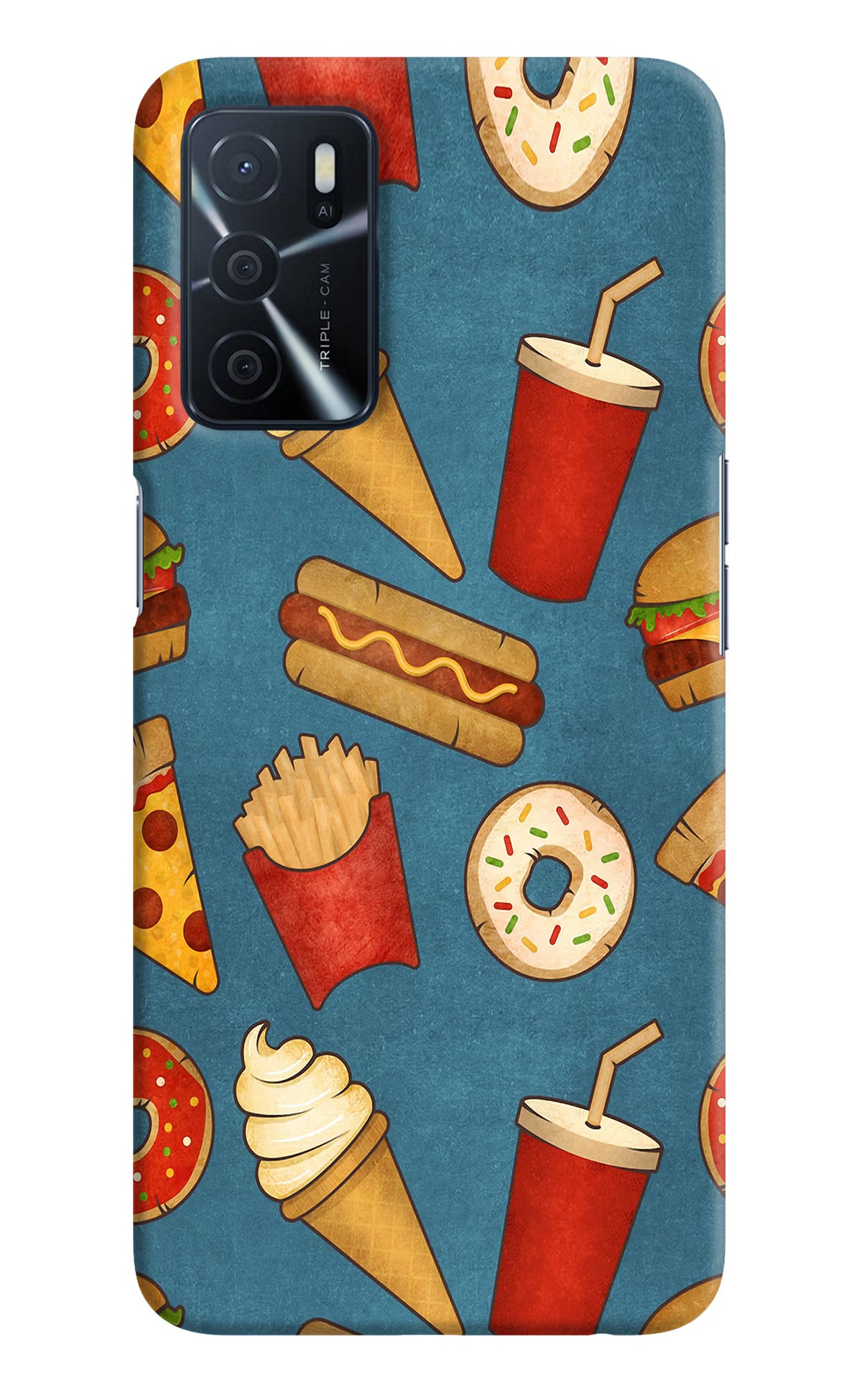 Foodie Oppo A16 Hard Case Back Cover by Casekaro
