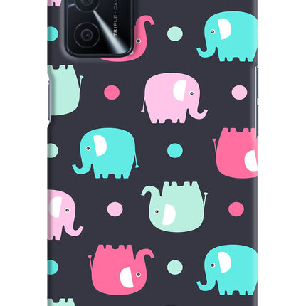 Elephants Oppo A16 Hard Case Back Cover by Casekaro