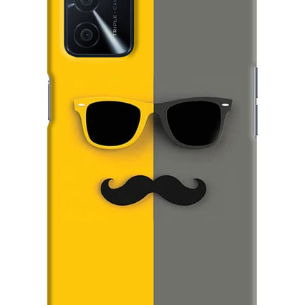 Sunglasses with Mustache Oppo A16 Hard Case Back Cover by Casekaro