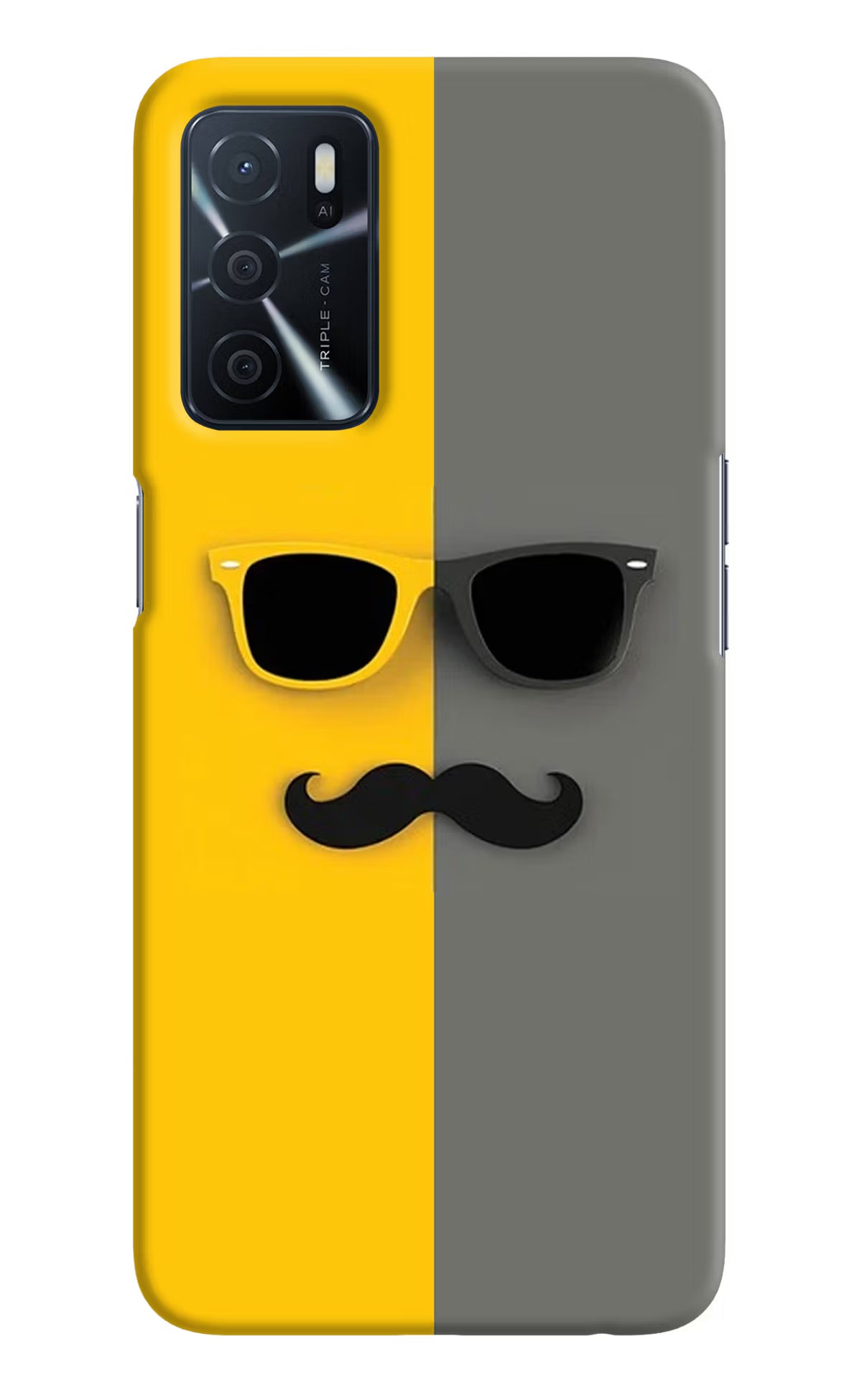 Sunglasses with Mustache Oppo A16 Hard Case Back Cover by Casekaro