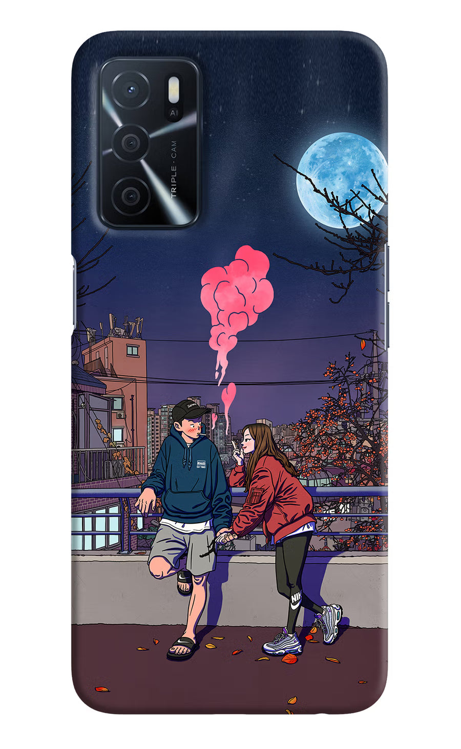 Chilling Couple Oppo A16 Back Cover, Hard case