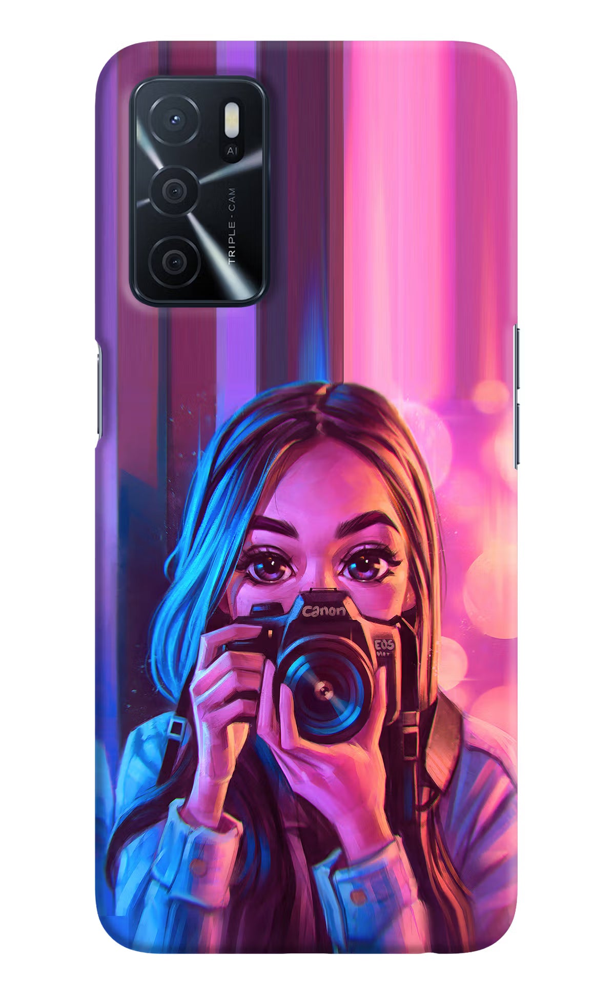 Girl Photographer Oppo A16 Hard Case Back Cover by Casekaro