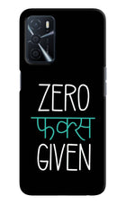 Zero Fucks Given Oppo A16 Hard Case Back Cover by Casekaro