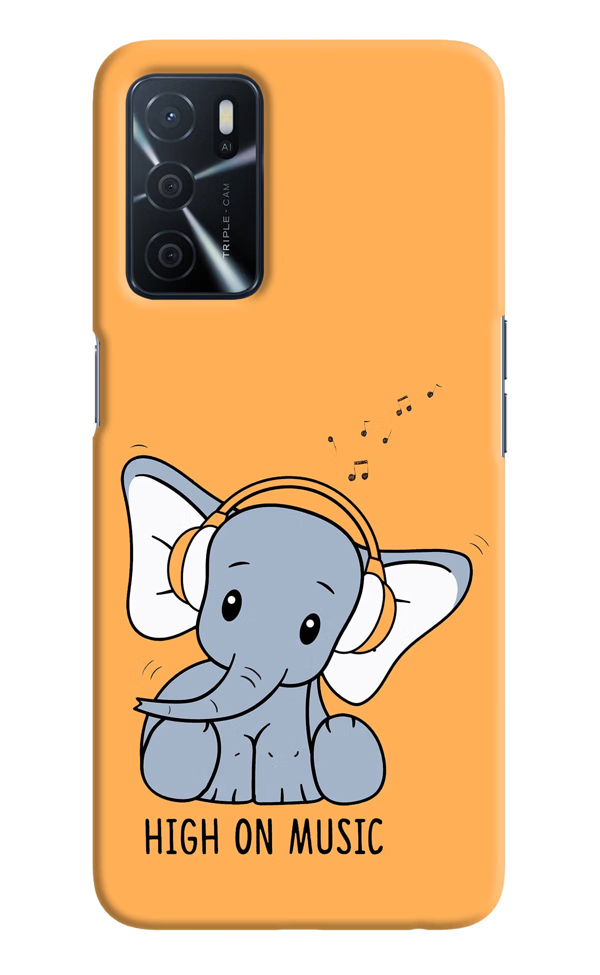 High On Music Oppo A16 Hard Case Back Cover by Casekaro