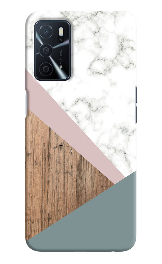 Marble wood Abstract Oppo A16 Hard Case Back Cover by Casekaro