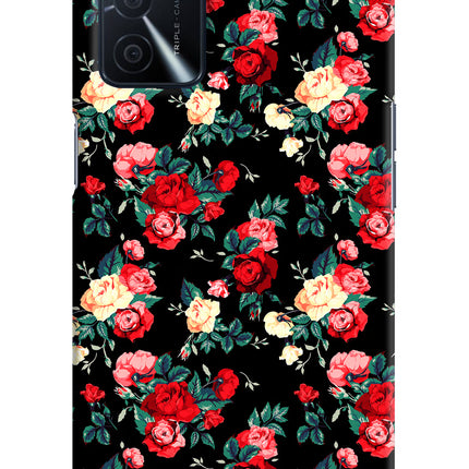 Rose Pattern Oppo A16 Hard Case Back Cover by Casekaro