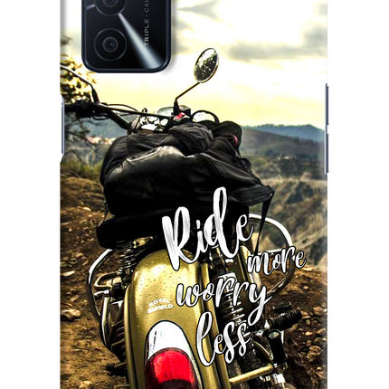 Ride More Worry Less Oppo A16 Hard Case Back Cover by Casekaro