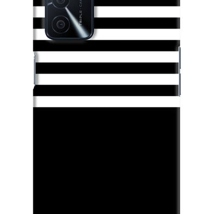 Black and White Print Oppo A16 Hard Case Back Cover by Casekaro