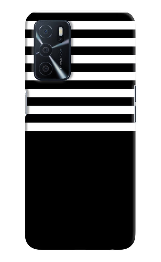 Black and White Print Oppo A16 Hard Case Back Cover by Casekaro