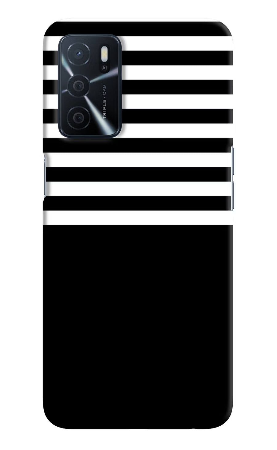 Black and White Print Oppo A16 Back Cover, Hard case