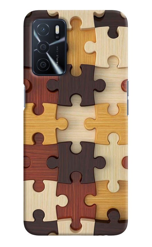 Wooden Puzzle Oppo A16 Hard Case Back Cover by Casekaro