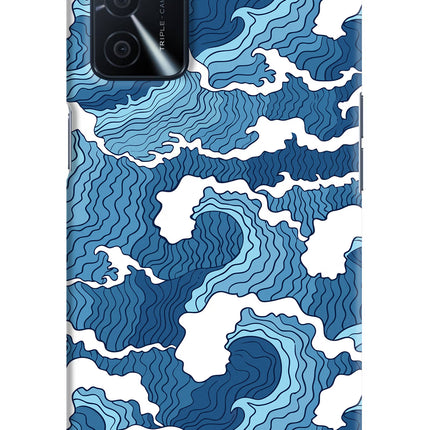 Blue Waves Oppo A16 Hard Case Back Cover by Casekaro