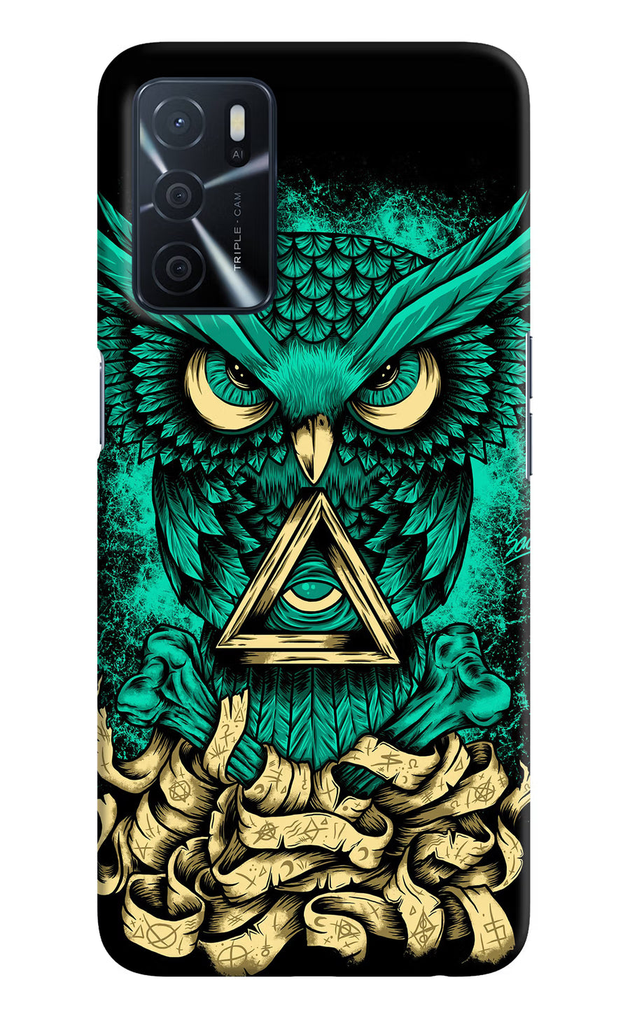 Green Owl Oppo A16 Back Cover, Hard case