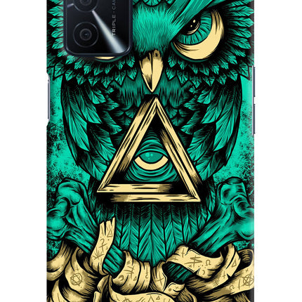 Green Owl Oppo A16 Hard Case Back Cover by Casekaro