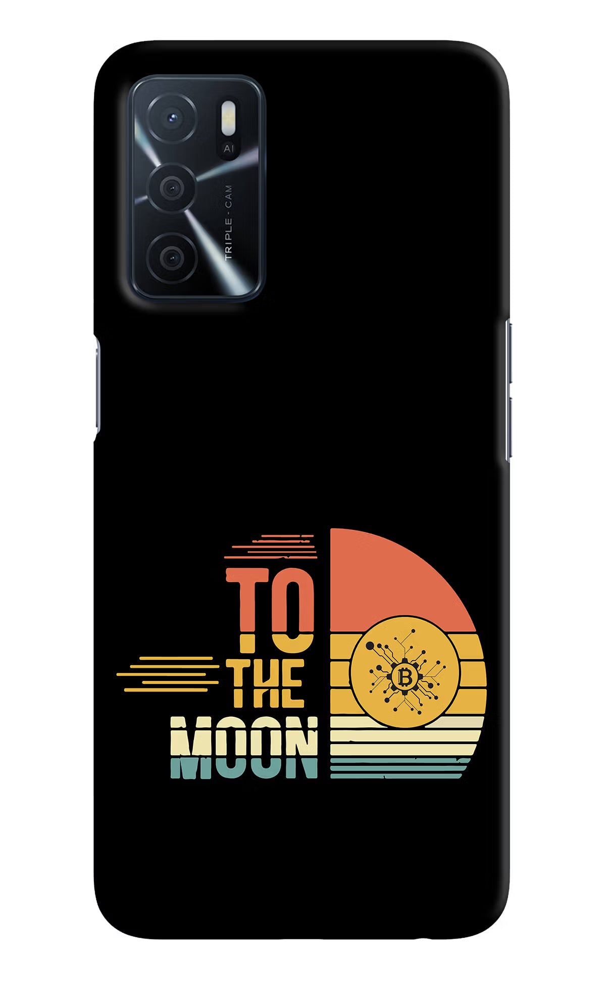 To the Moon Oppo A16 Hard Case Back Cover by Casekaro