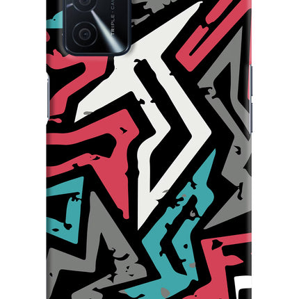 Geometric Graffiti Oppo A16 Hard Case Back Cover by Casekaro