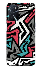 Geometric Graffiti Oppo A16 Hard Case Back Cover by Casekaro