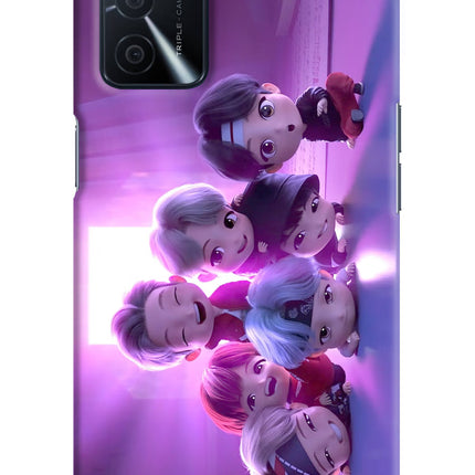 BTS Chibi Oppo A16 Hard Case Back Cover by Casekaro