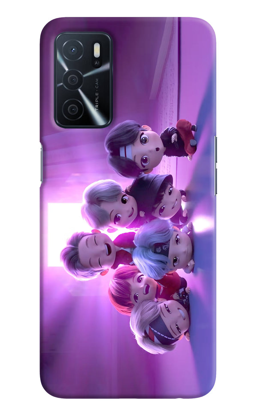 BTS Chibi Oppo A16 Back Cover, Hard case