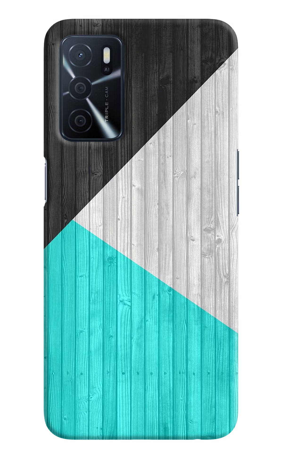 Wooden Abstract Oppo A16 Hard Case Back Cover by Casekaro