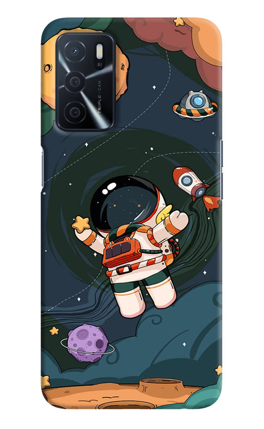 Cartoon Astronaut Oppo A16 Hard Case Back Cover by Casekaro
