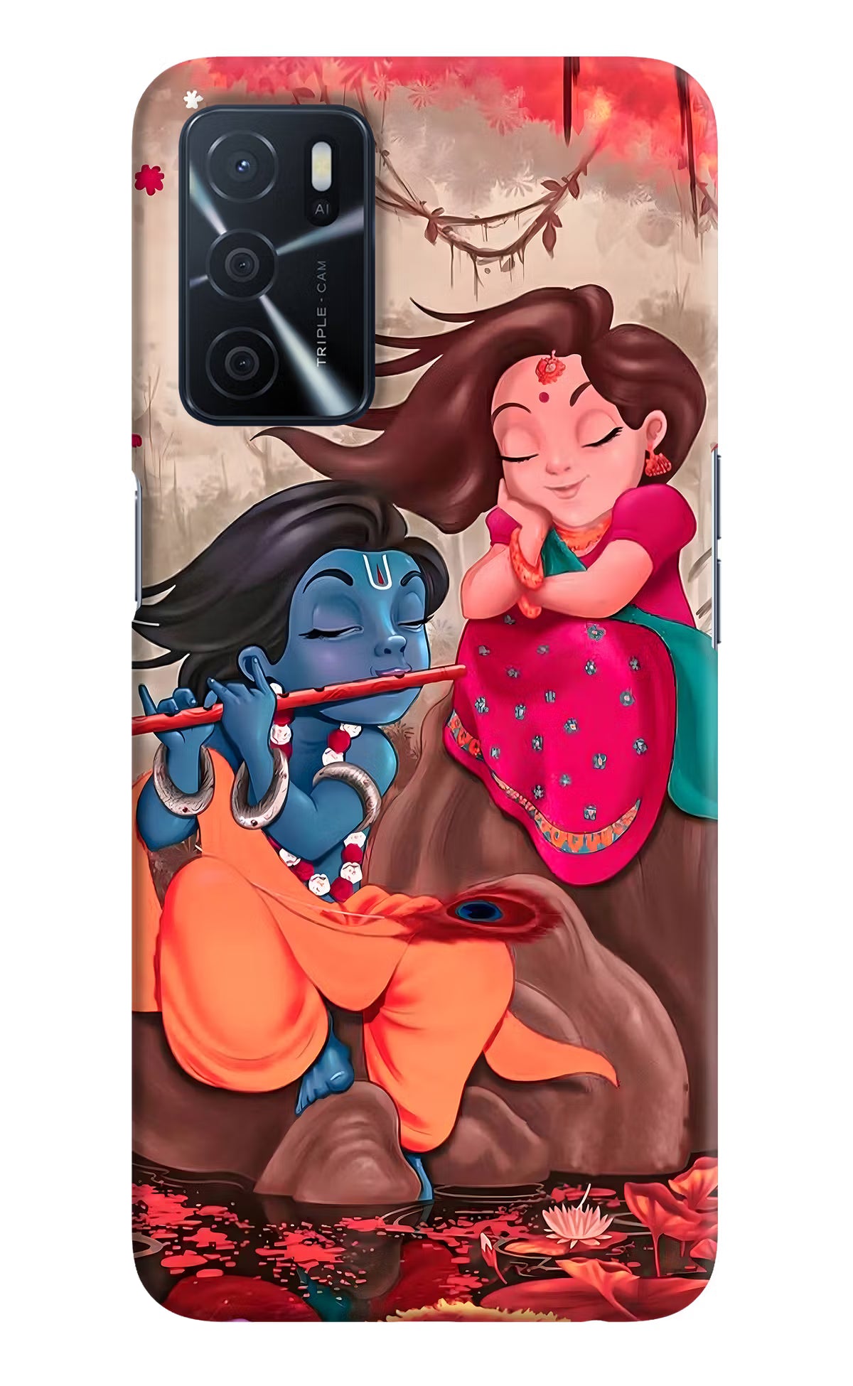 Radhe Krishna Oppo A16 Hard Case Back Cover by Casekaro