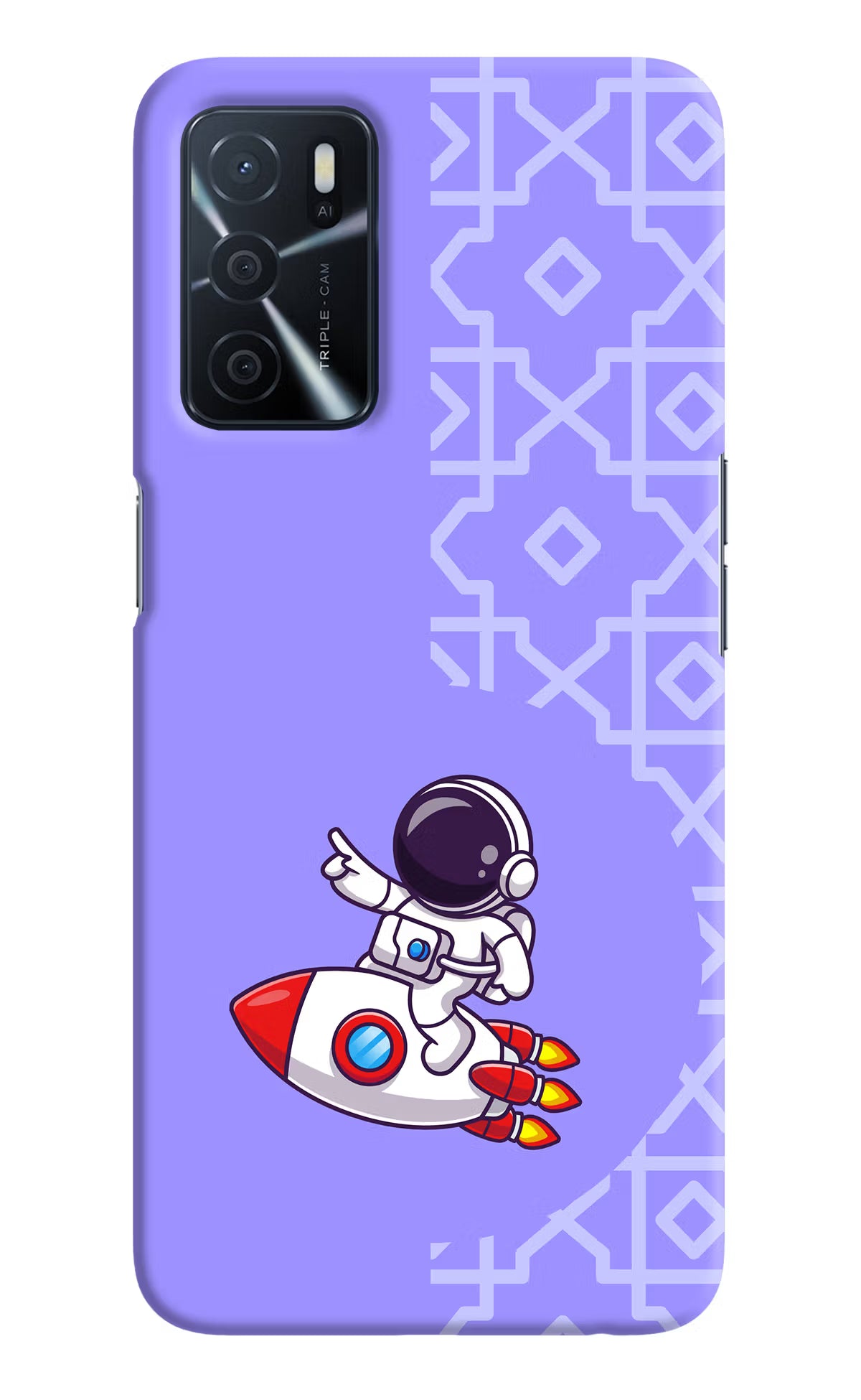 Cute Astronaut Oppo A16 Hard Case Back Cover by Casekaro