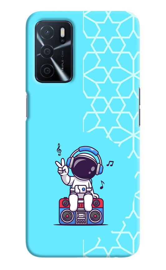 Cute Astronaut Chilling Oppo A16 Hard Case Back Cover by Casekaro