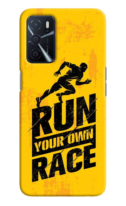 Run Your Own Race Oppo A16 Hard Case Back Cover by Casekaro