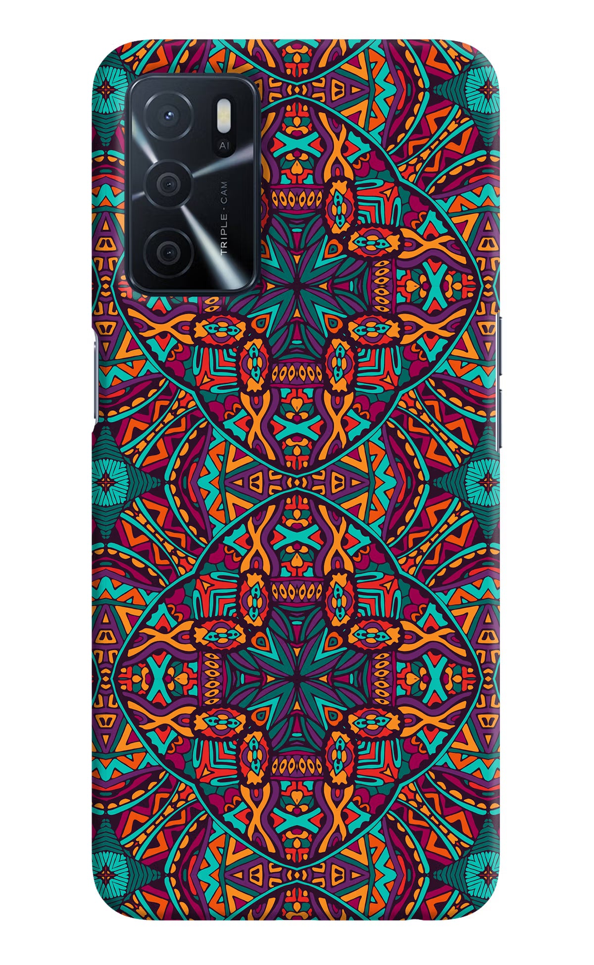 Colour Mandala Oppo A16 Hard Case Back Cover by Casekaro